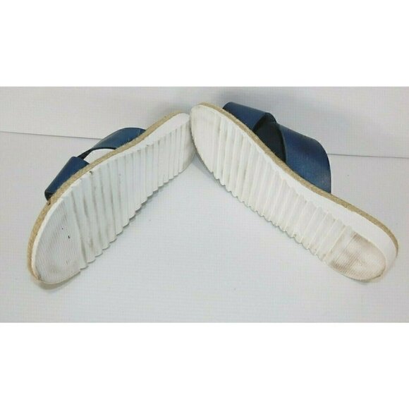 BERTUCHI BLUE LEATHER SANDALS, WOMAN'S SIZE 36, APPROX SIZE 5.5 - Picture 6 of 8